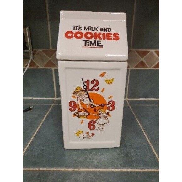 It's Milk And Cookies Time Milk Carton Cookie Jar -Hard To Find Vintage Rare - Picture 1 of 8